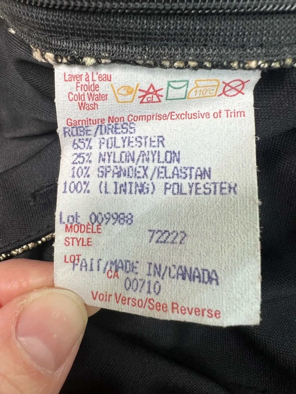 Joseph Ribkoff Black Gold Sparkle Lace Halter Bodycon Dress Size 12 Mini Vintage - Picture 8 of 16